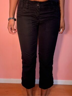 Esprit Black Cropped Straight-Leg Pants